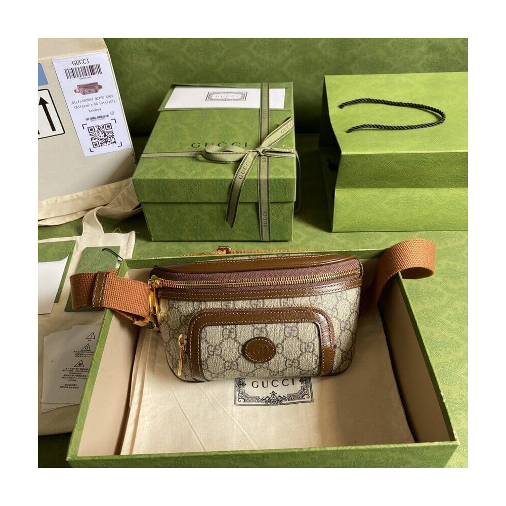 Gucci Belt Bag with Interlocking G in Brown GG Supreme 682933