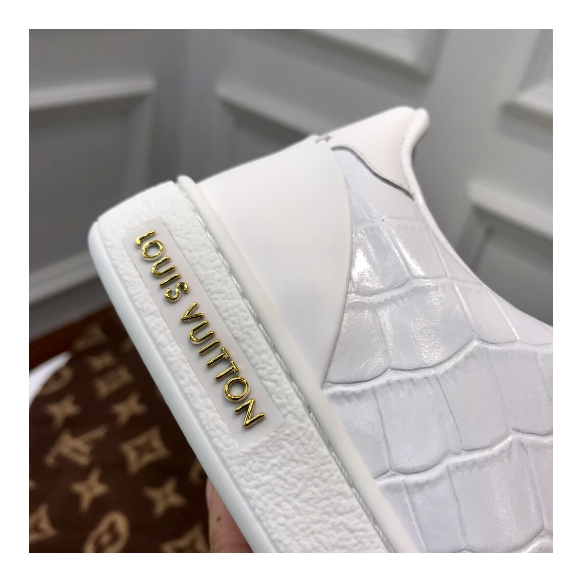 Louis Vuitton Crocodile Embossed Frontrow Sneaker 1A4VPQ