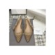 Dior J&#039;adior Slingback Ballerina Flat with Thread and Bead Embroidery P766