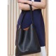 Louis Vuttion Grained Calfskin Low Key Hobo MM M24856 Black