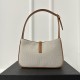 Saint Laurent Le 5A7 Leather-Trimmed Canvas Shoulder Bag White 657228