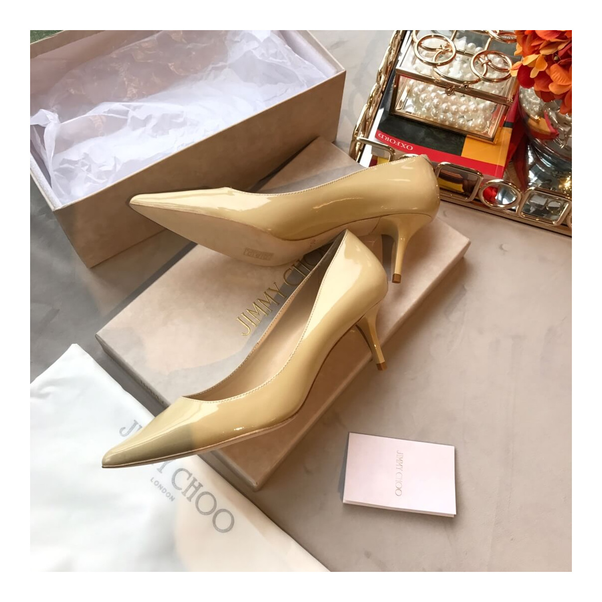 Jimmy Choo Romy 6.5cm Patent Pointed-Toe Pumps 120012