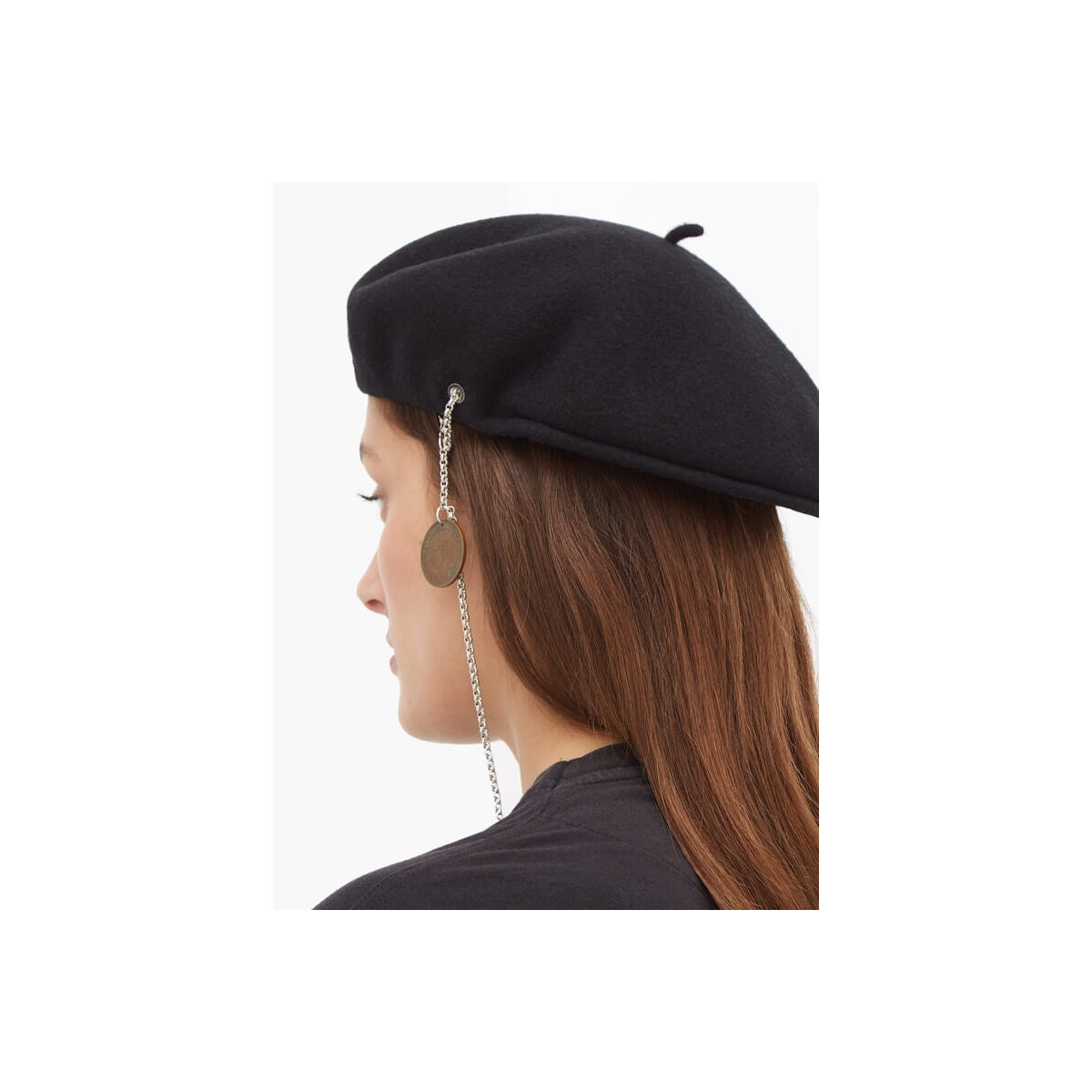 Marine Serre Moon Embroidered Merino Wool Beret 1305