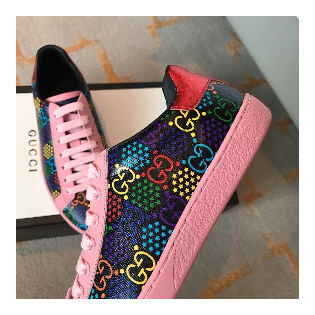 Gucci GG Psychedelic Ace sneaker ‎610086 Pink