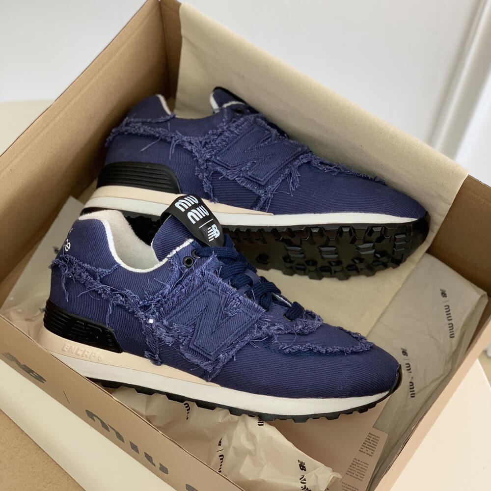 New Balance 574 x Miu Miu Denim Sneakers 5E765D