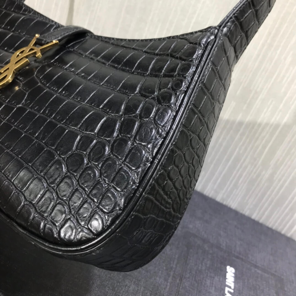 Saint Laurent Le 5 A 7 Hobo Bag in Crocodile-Embossed Leather 657228