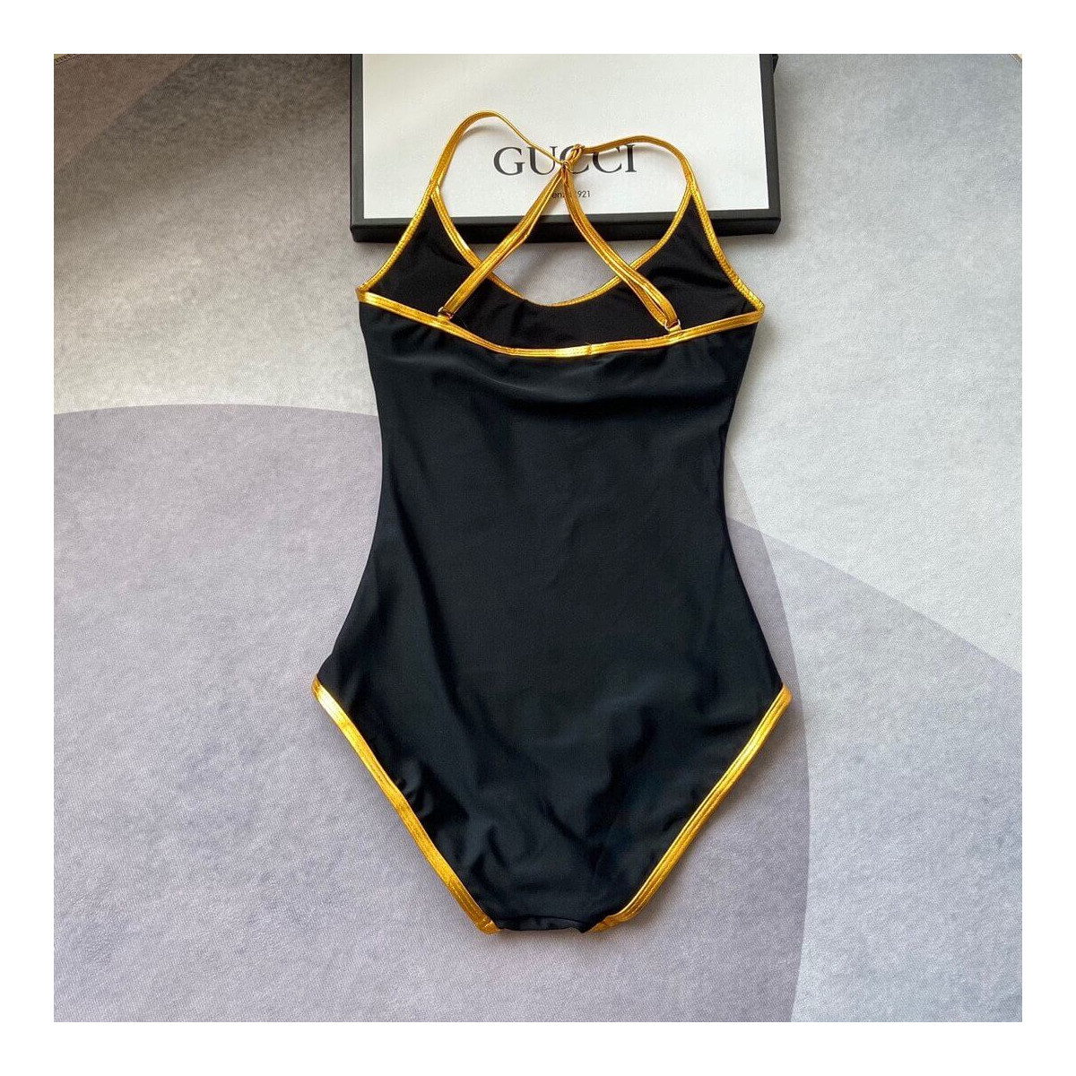 Gucci Stretch Fabric Swimsuit With Gucci Print 574126