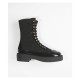 Chanel Nylon and Patent Calfskin Lace-Ups Boots G38086 Black