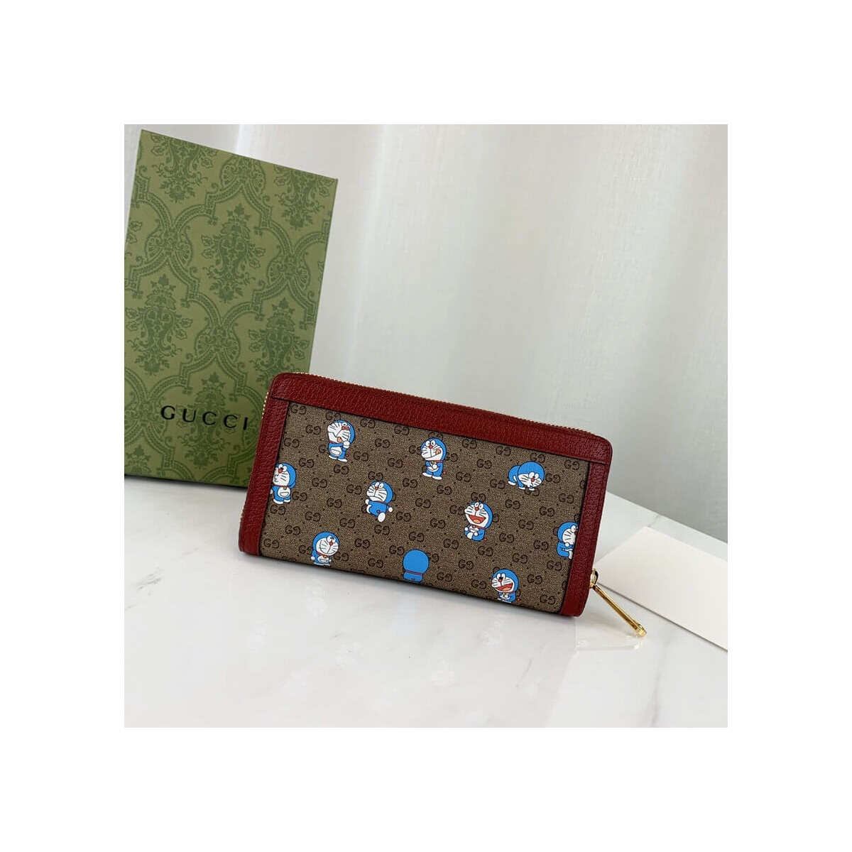 Doraemon x Gucci Zip Around Wallet 647787 in Blue