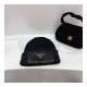 Prada Logo Rib-Knit Beanie Hat 2HC139