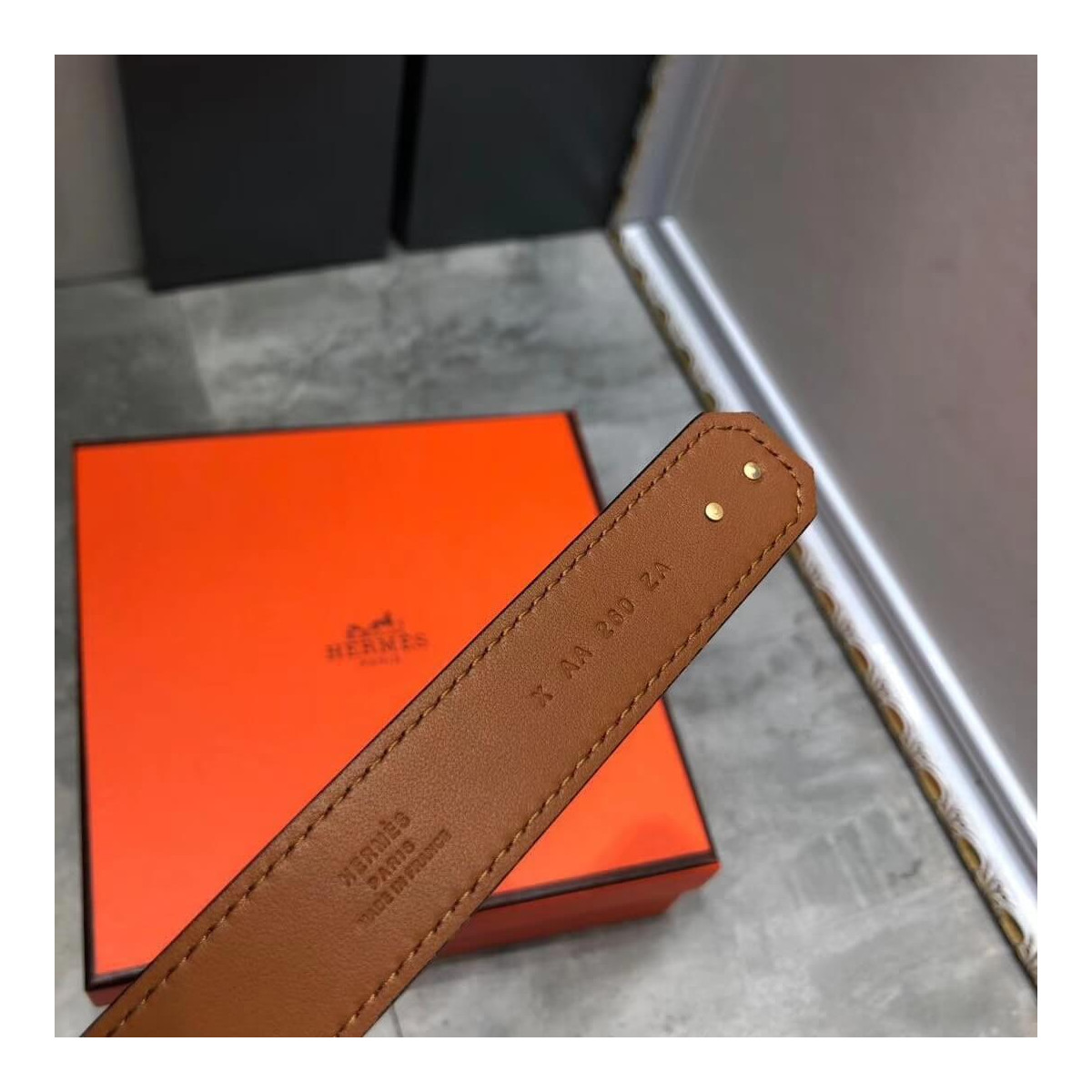 Hermes O&#039;Kelly 24 Belt H07960 Orange