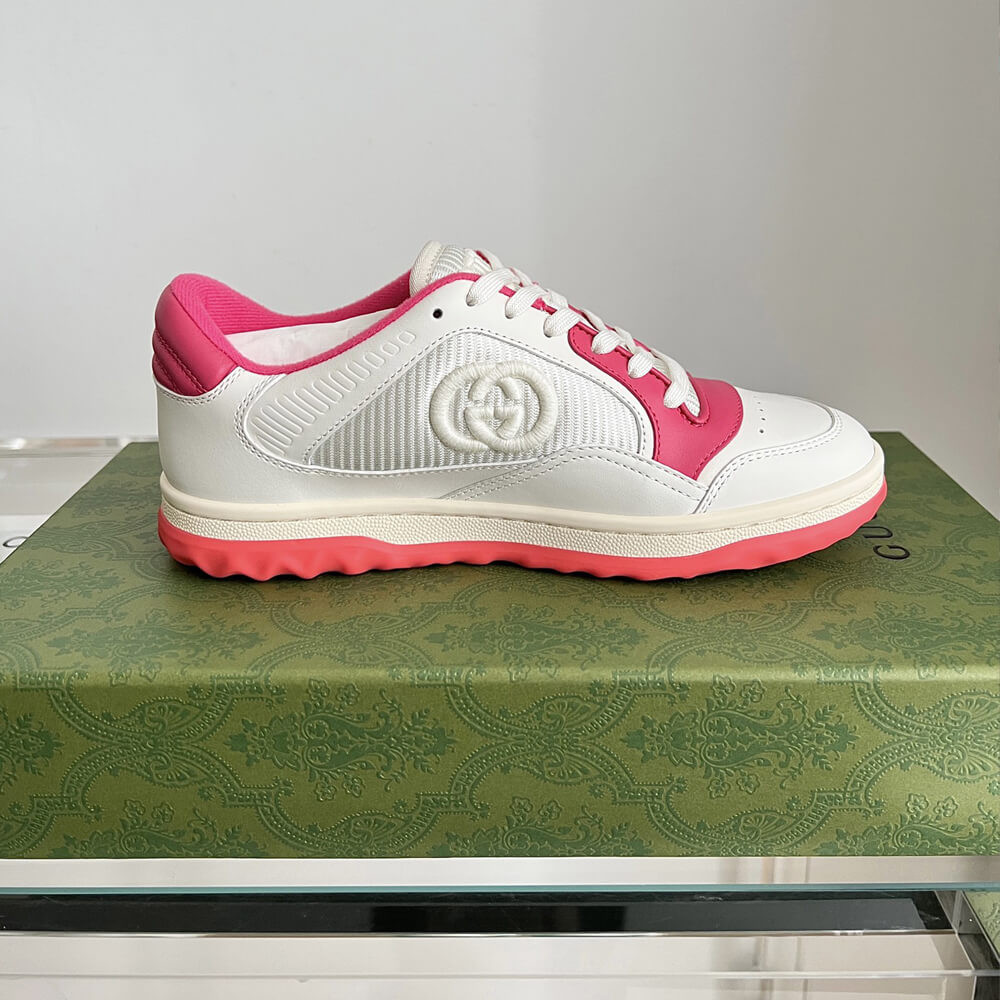 Gucci MAC80 Interlocking G Leather Sneakers Pink/White 749909