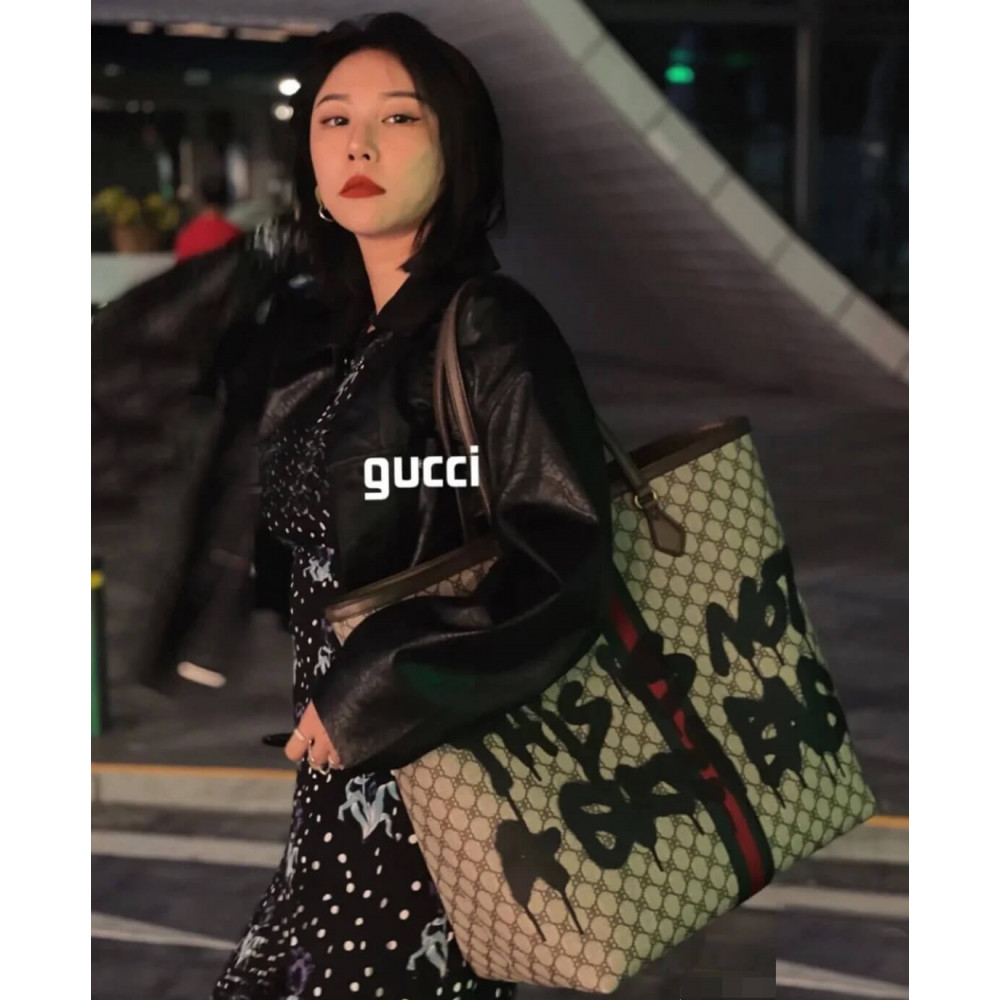 Balenciaga x Gucci Hacker Graffiti Large Tote Bag 680127