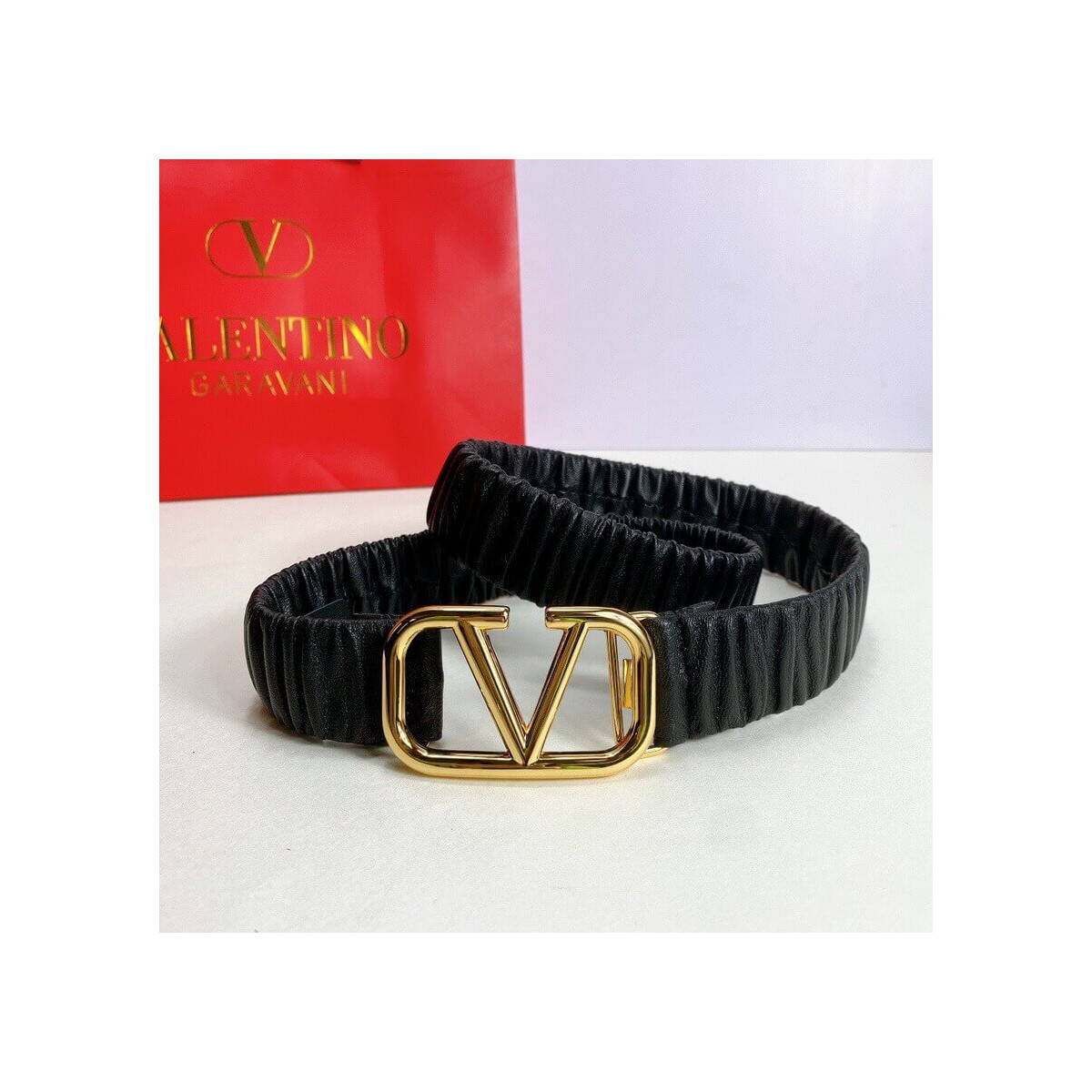 Valentino Garavani Vlogo Elastic 3.0cm Belt