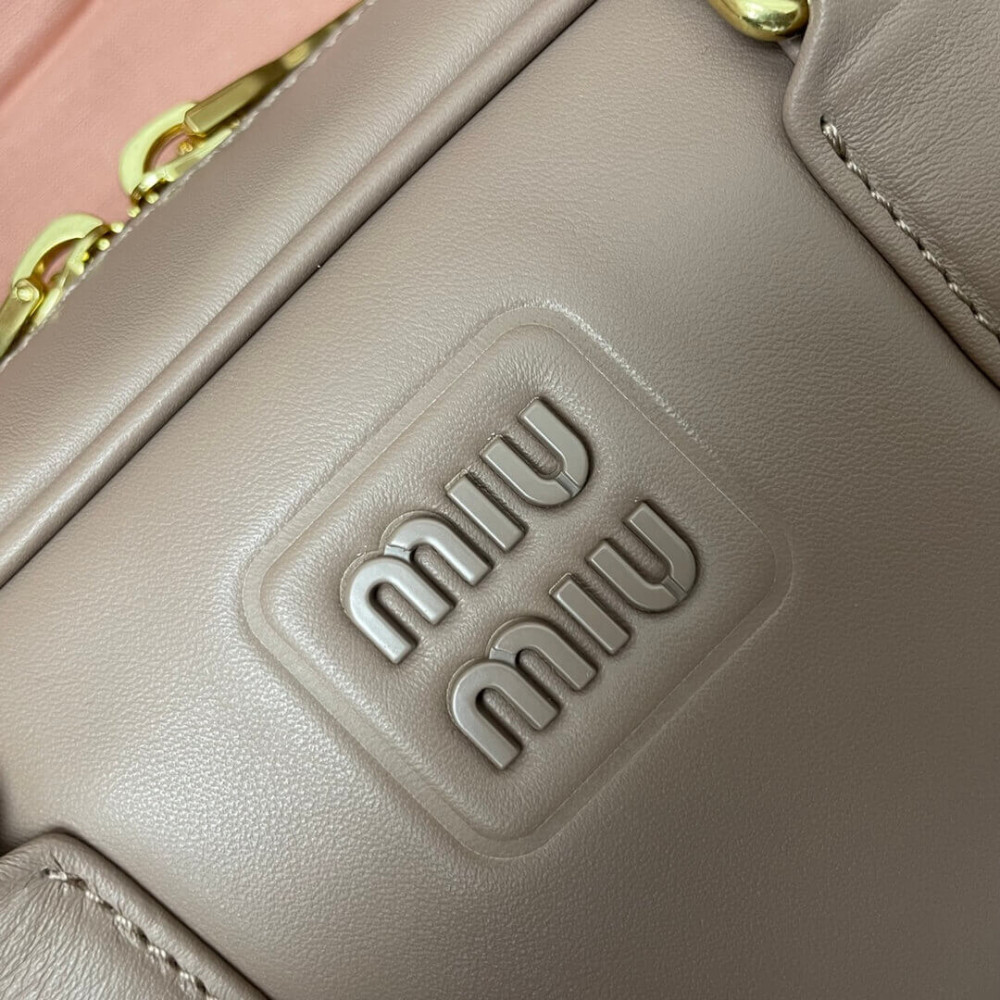 Miu Miu Arcadie Leather Bag 5BB148 Cameo