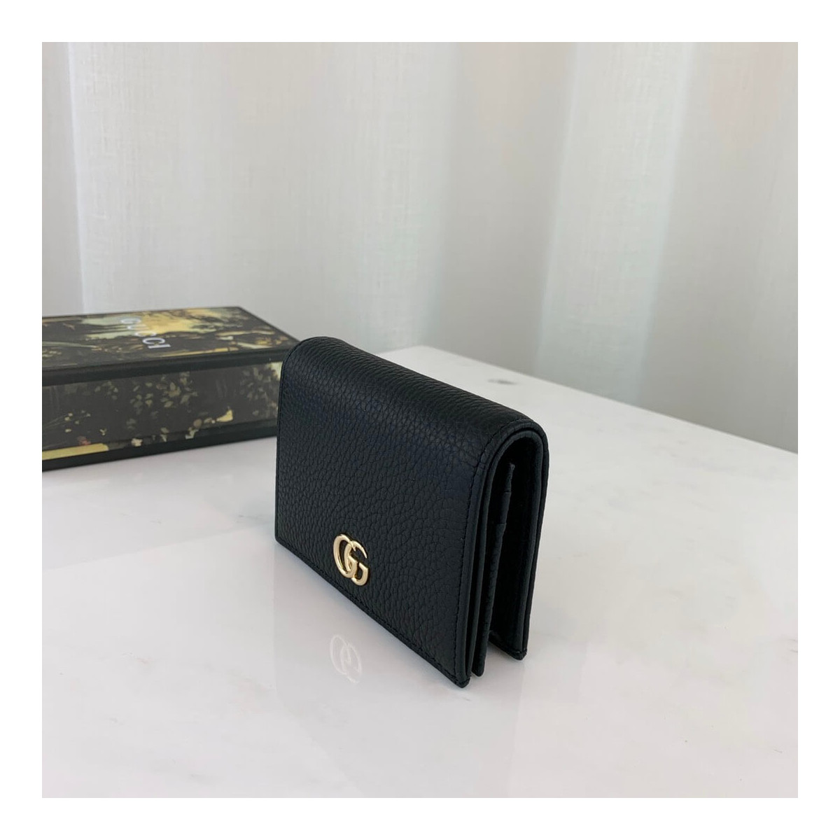 Gucci Leather Card Case Wallet 456126