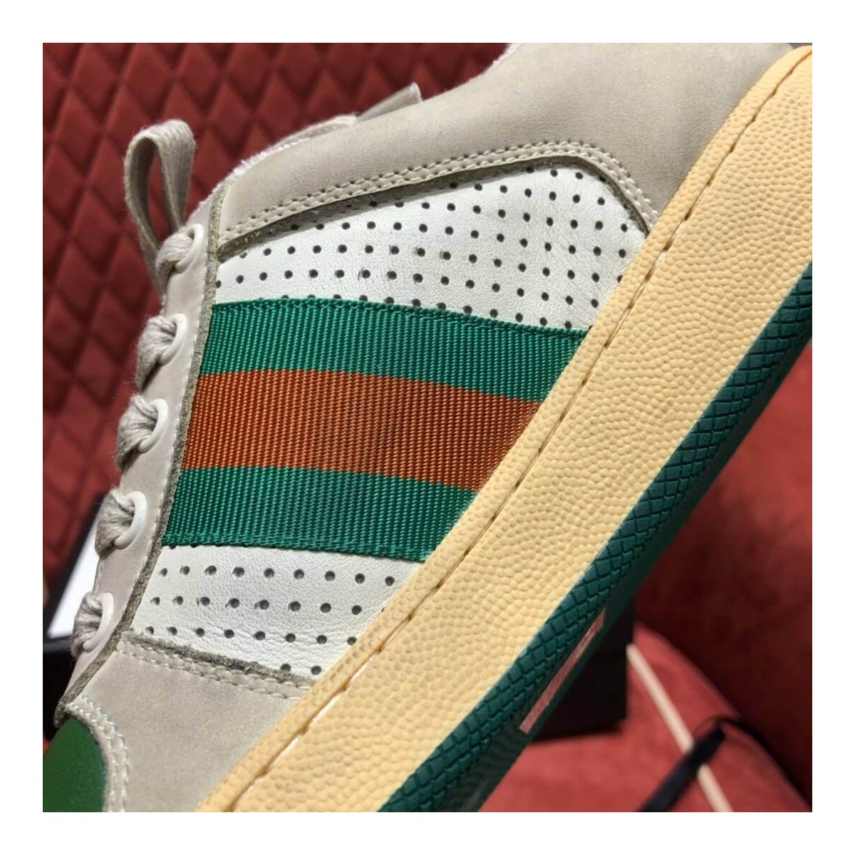 Gucci Screener Leather Sneaker 577684 White