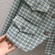 Chanel Collarless Open-Front Tweed Jacket A858657