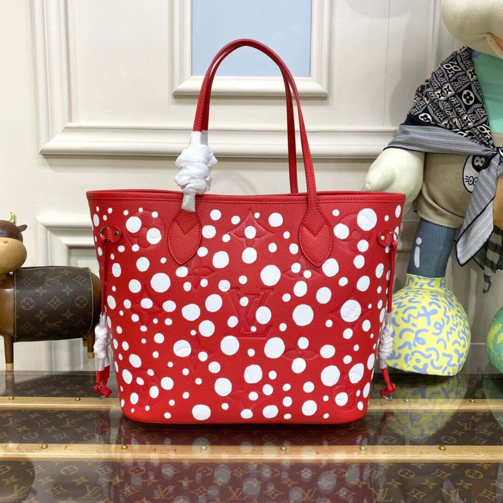 Louis Vuttion Yayoi Kusama Neverfull MM M46422 Red/White