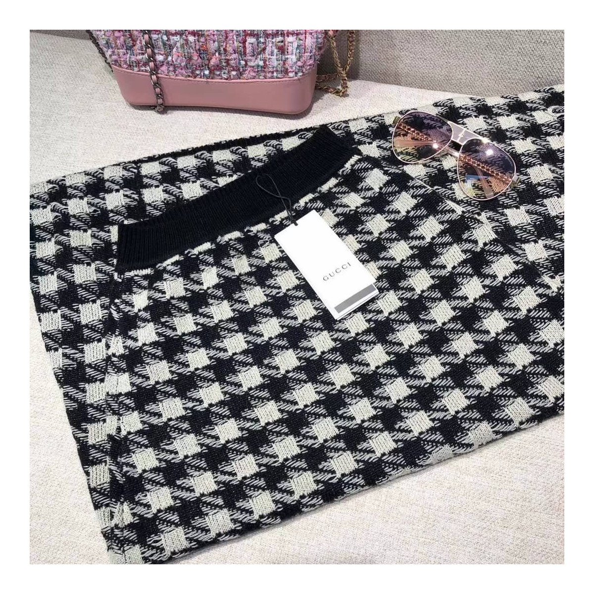 Gucci Houndstooth Skirt 582744