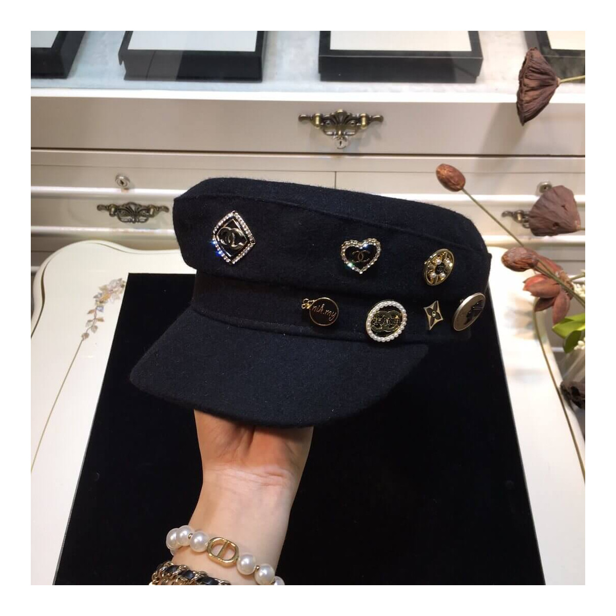 Chanel Badge Sailor Cap D013