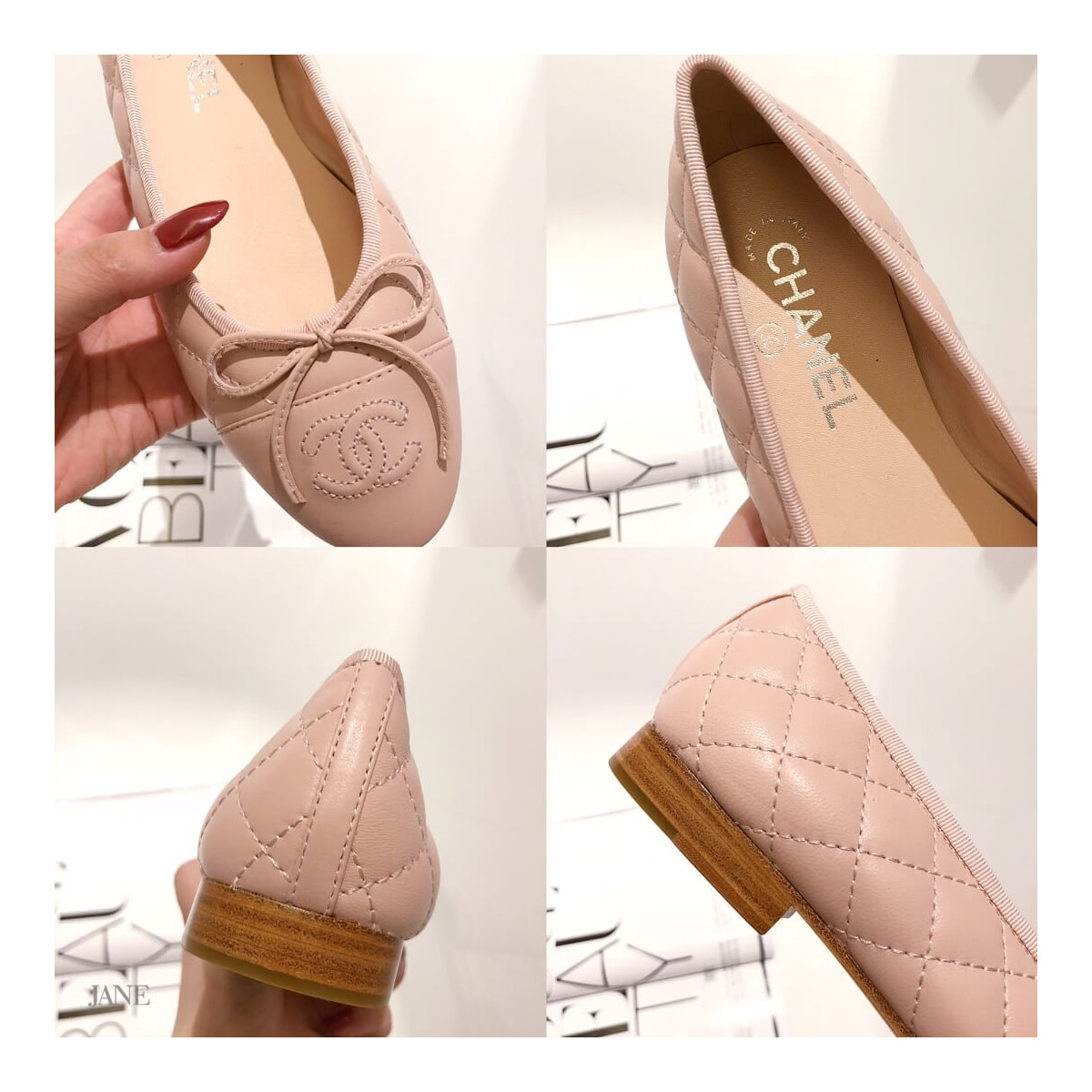 Chanel CC Quilted Leather CC Cap Toe Ballerinas G02819