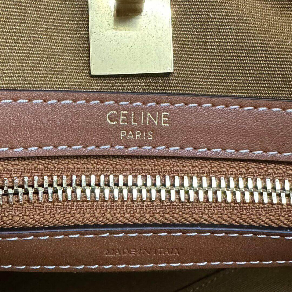 Celine Cabas 16 In Triomphe Canvas and Calfskin 114482