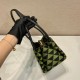 Prada Small Symbole Bag Embroidered Fabric 1BA368 Black/Ivy Green