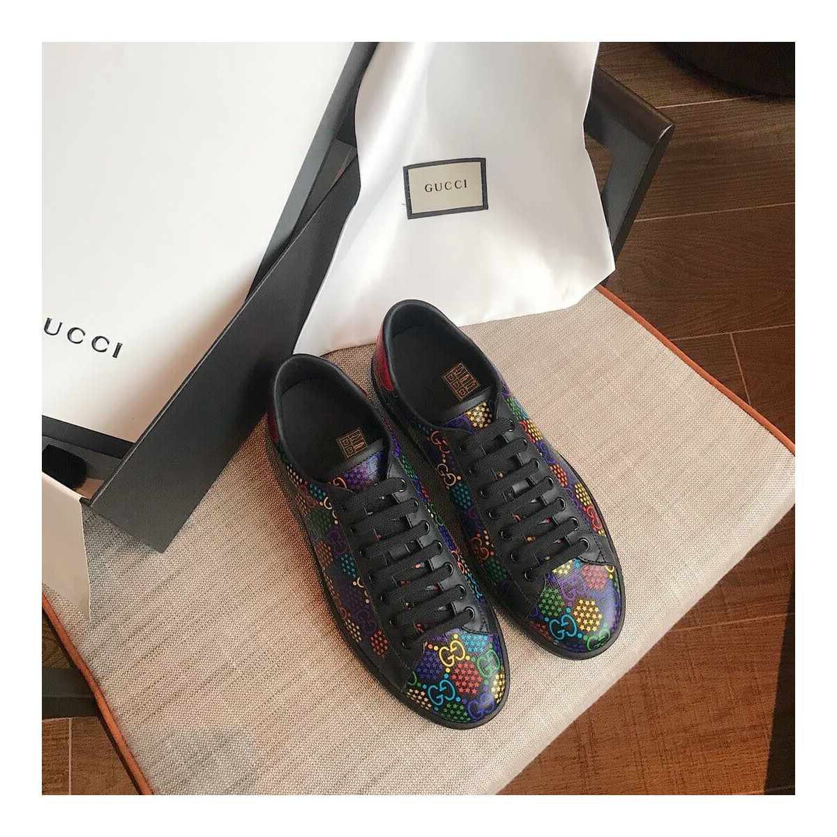 Gucci GG Psychedelic Ace sneaker ‎610086 Black