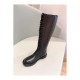 Ann Demeulemeester Black Lace-Up Knee-High Leather Boots A143