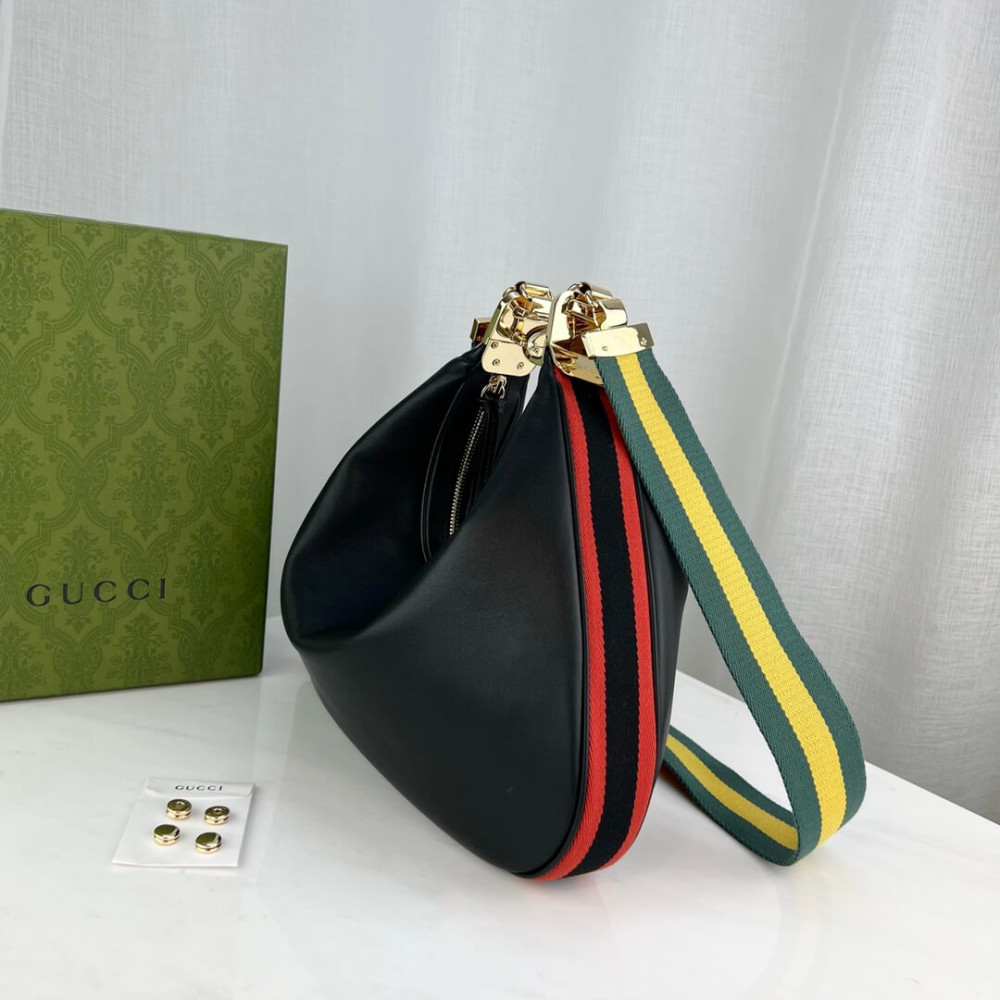 Gucci Black Leather Attache Medium Shoulder Bag 702823