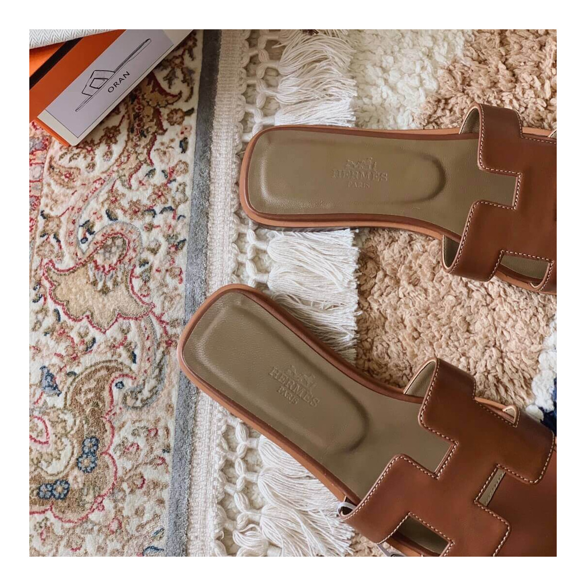 Hermes Oran Sandal in Box Calfskin H02105