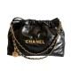 Chanel 22 Bag Handbag Black Shiny Calfskin AS4486