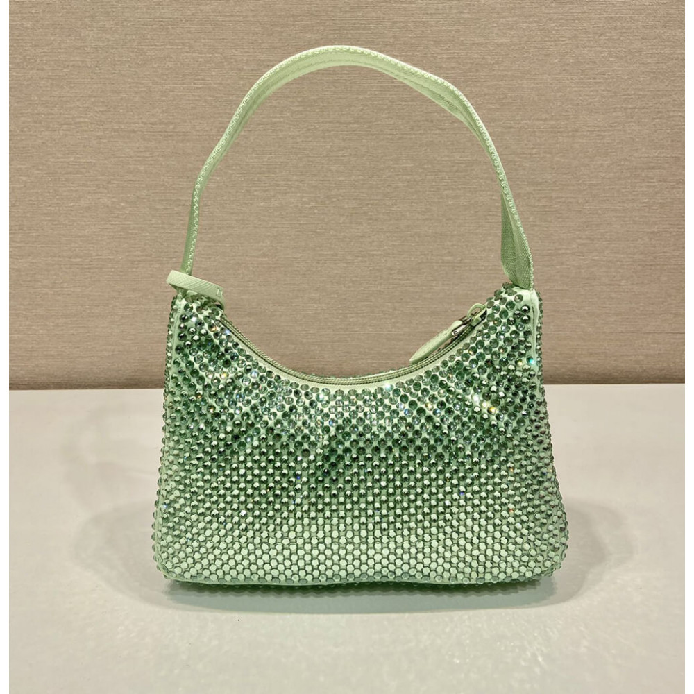 Prada Satin Mini-Bag With Artificial Crystals 1NE515