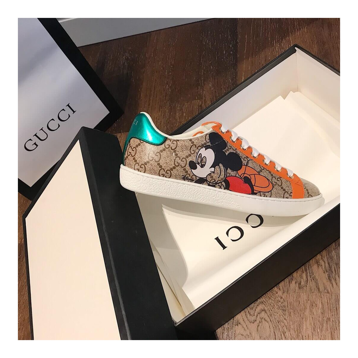 Gucci GG Disney x Gucci Ace Sneaker 604049 Orange