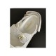 Chanel CC Button Velcro Sandals Grained Calfskin Leather 261157