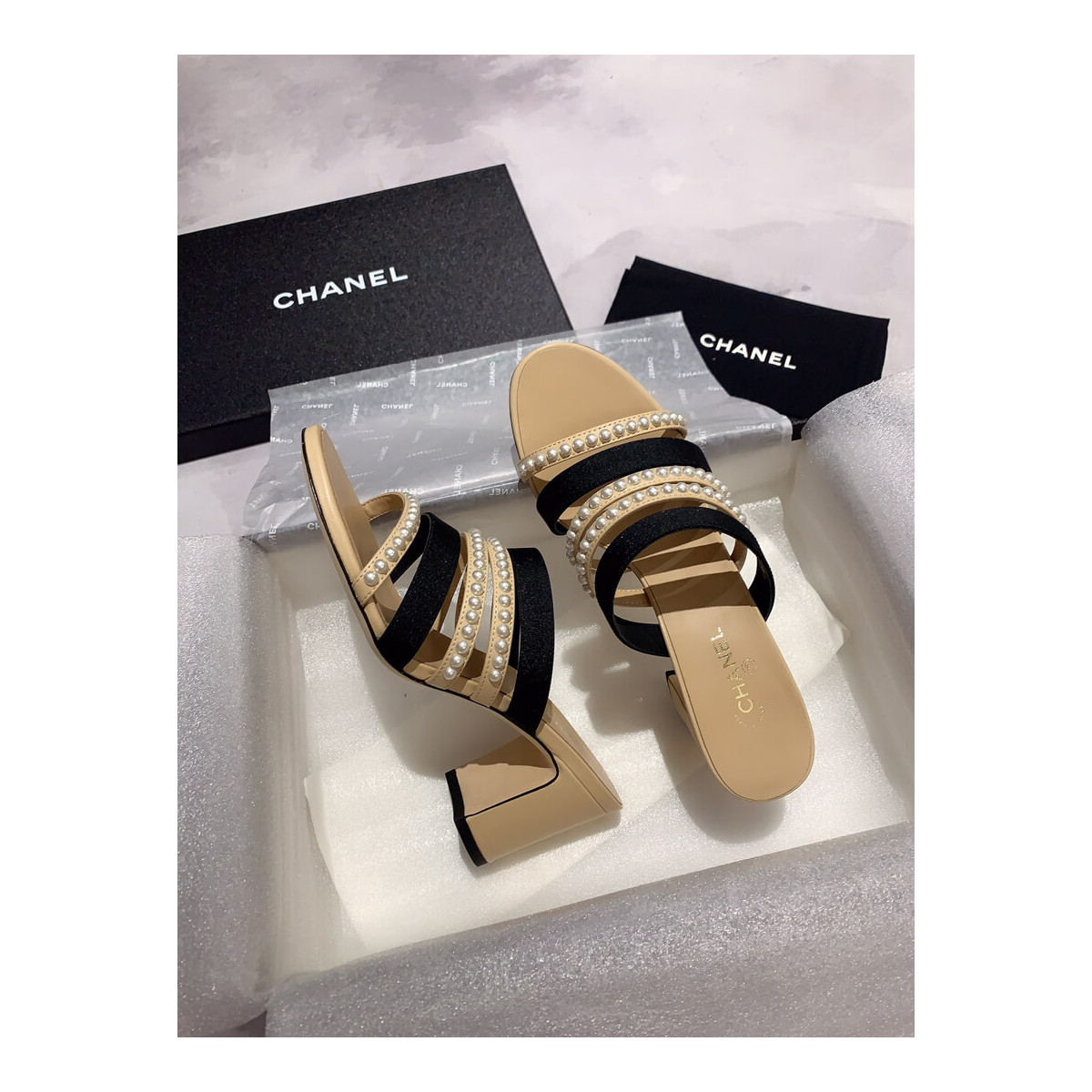 Chanel Laminated Lambskin Mules G35381