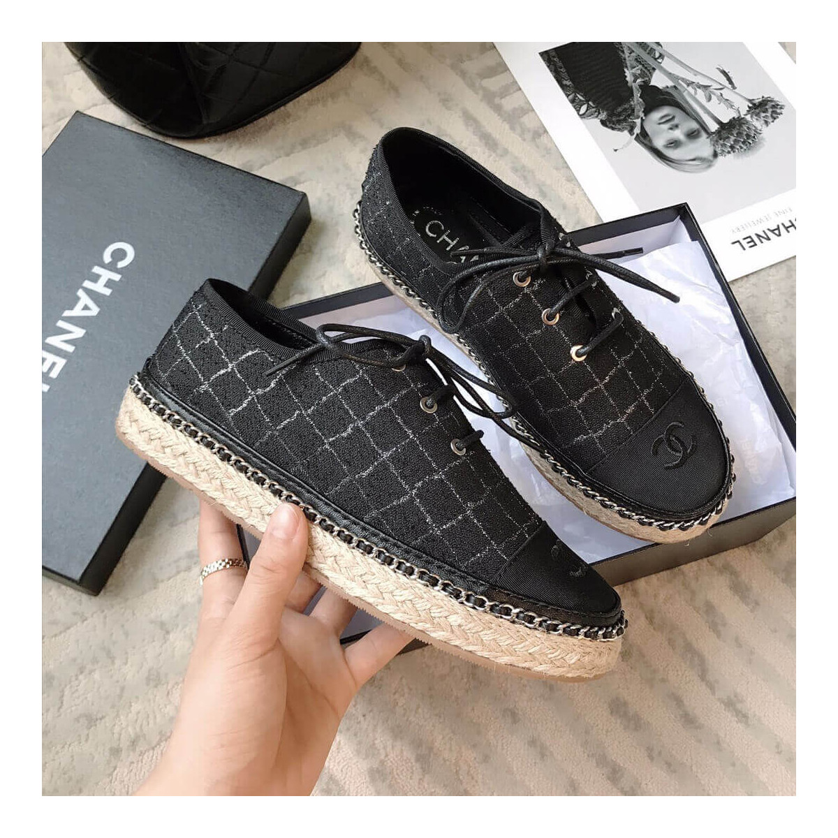 Chanel Tweed Lace-Ups G36140