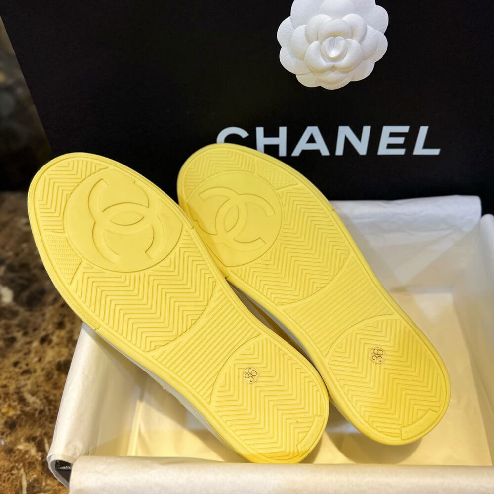 Chanel Fabric Runners Trainers Sneakers G37488 Yellow White