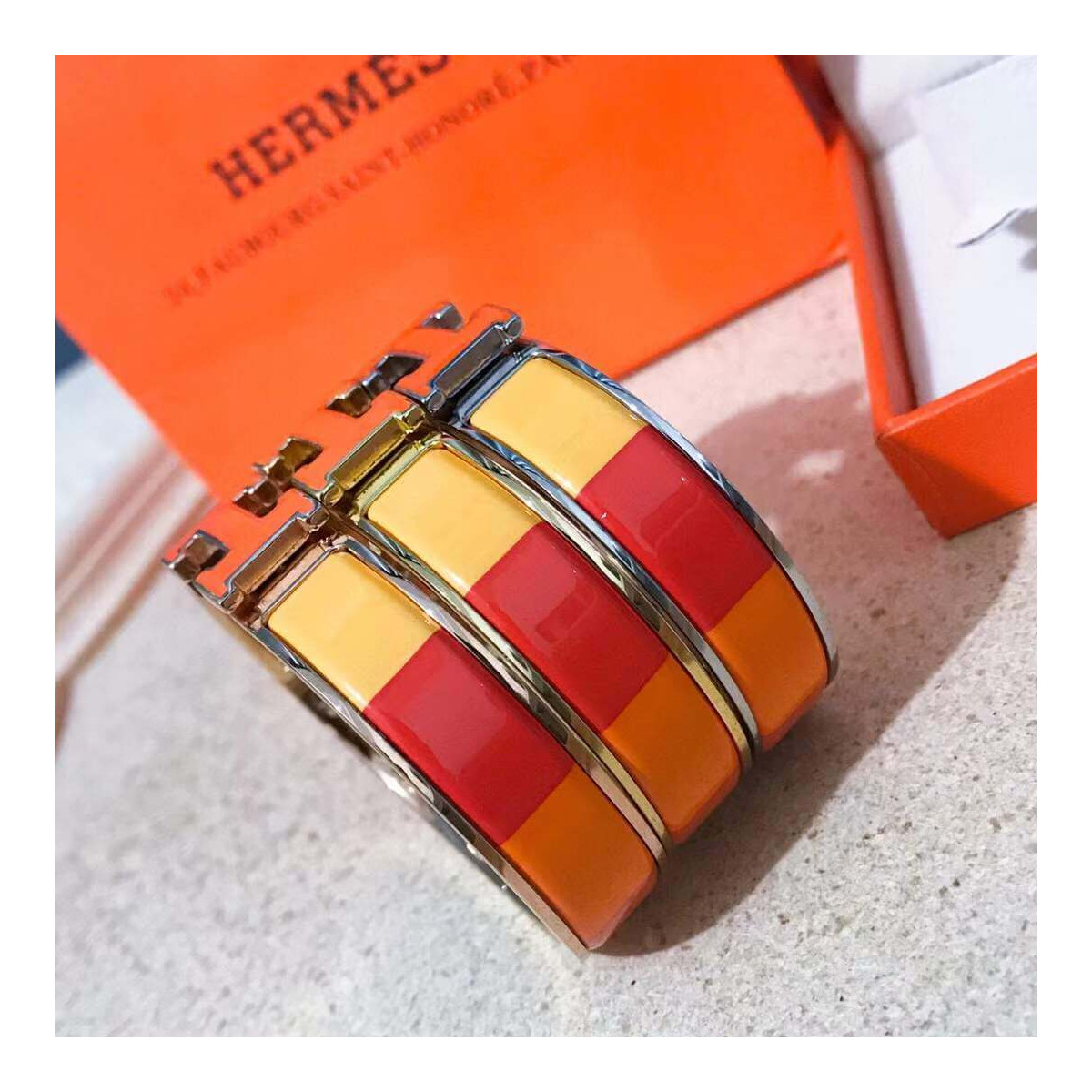 Hermes Narrow Rainbow Clic Clac H Bracelet