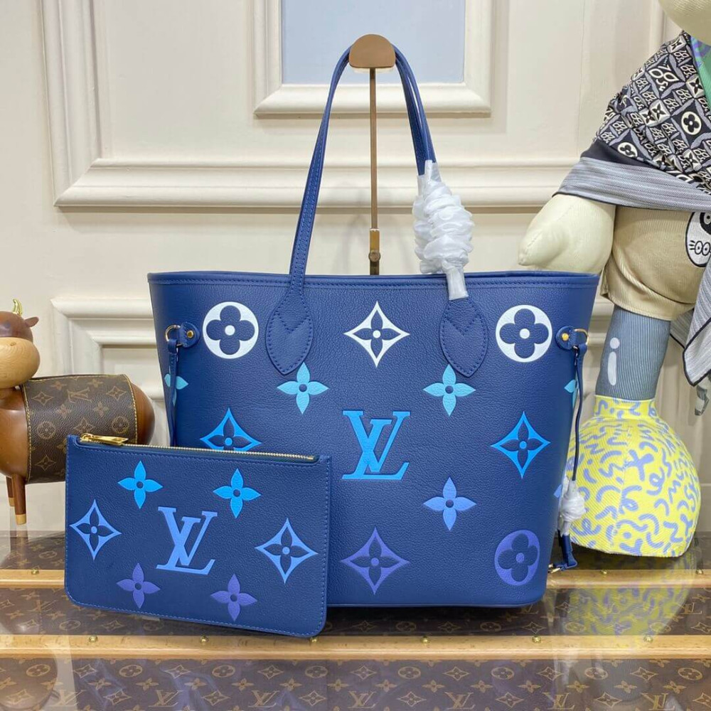 Louis Vuitton Monogram Empreinte Neverfull MM M46514 Blue