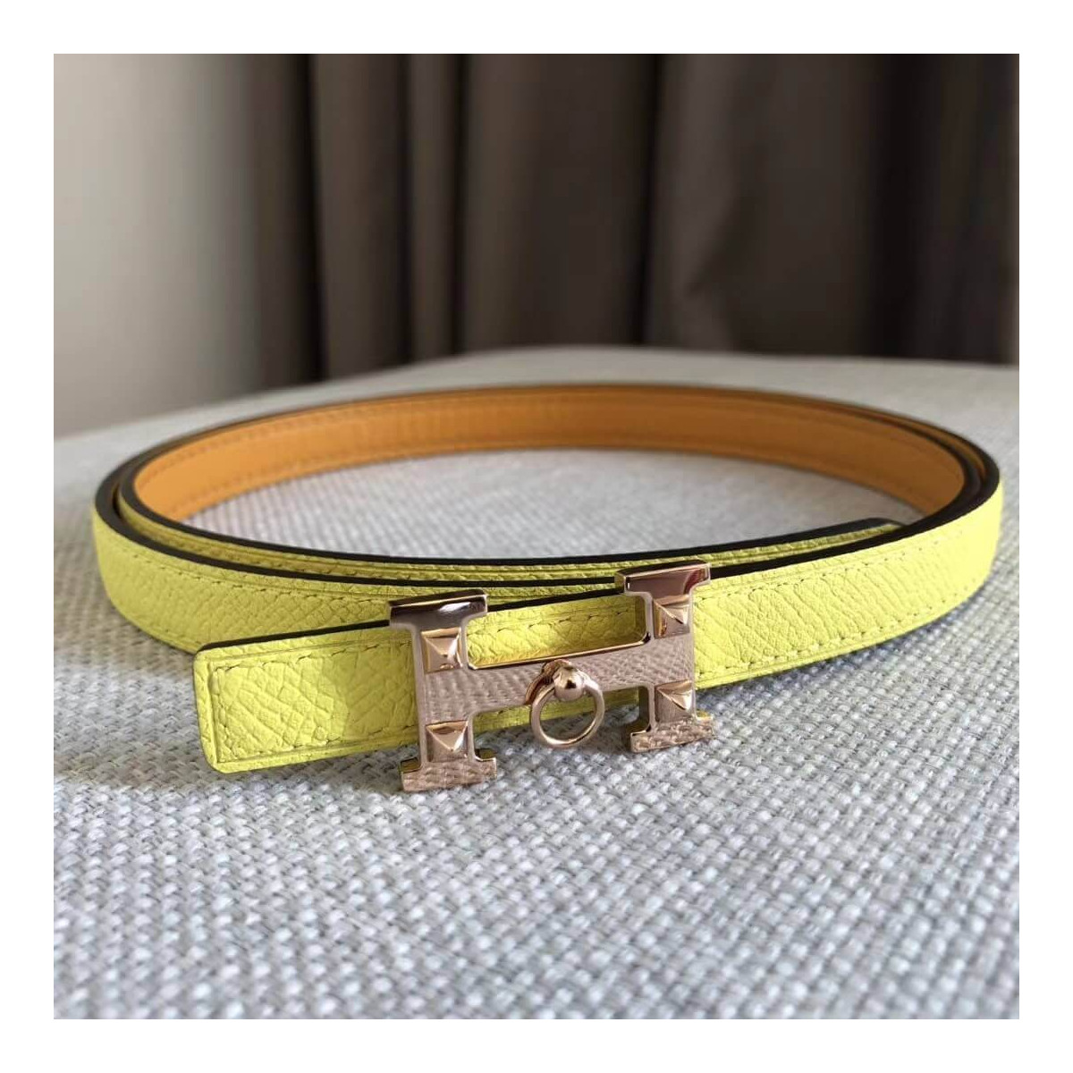 Hermes 5382 Rock Belt Buckle Leather Strap 13mm H0800