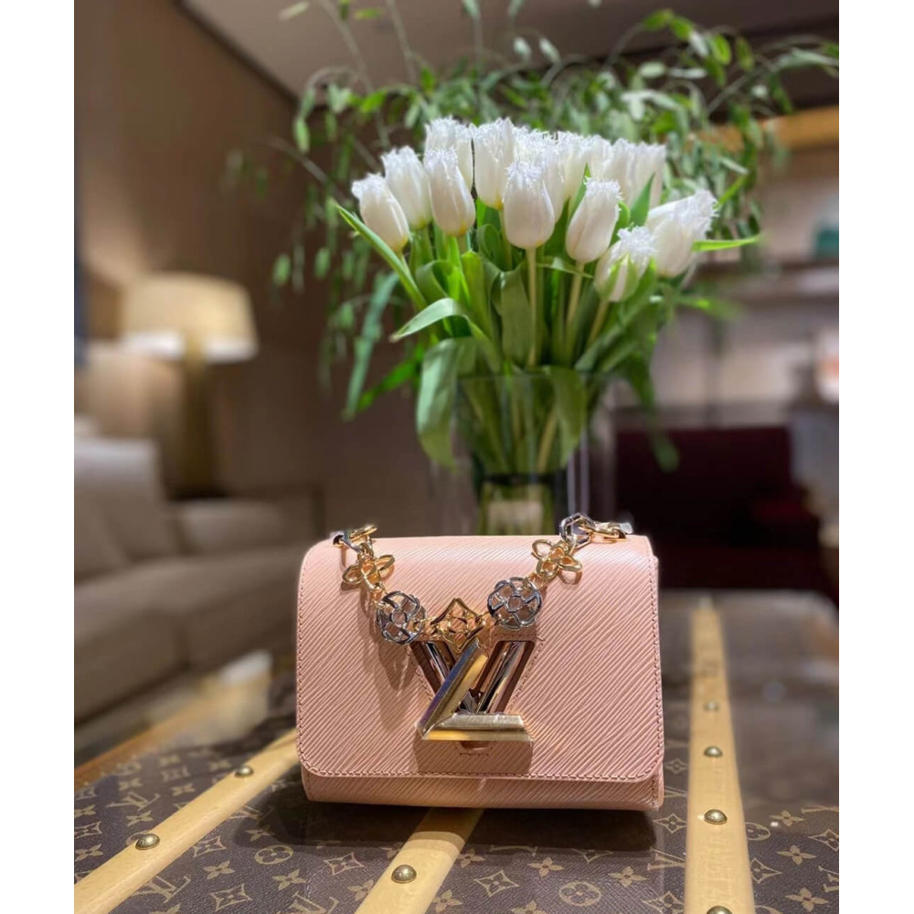 Louis Vuitton Epi Leather Twist PM with Monogram Flowers Chain