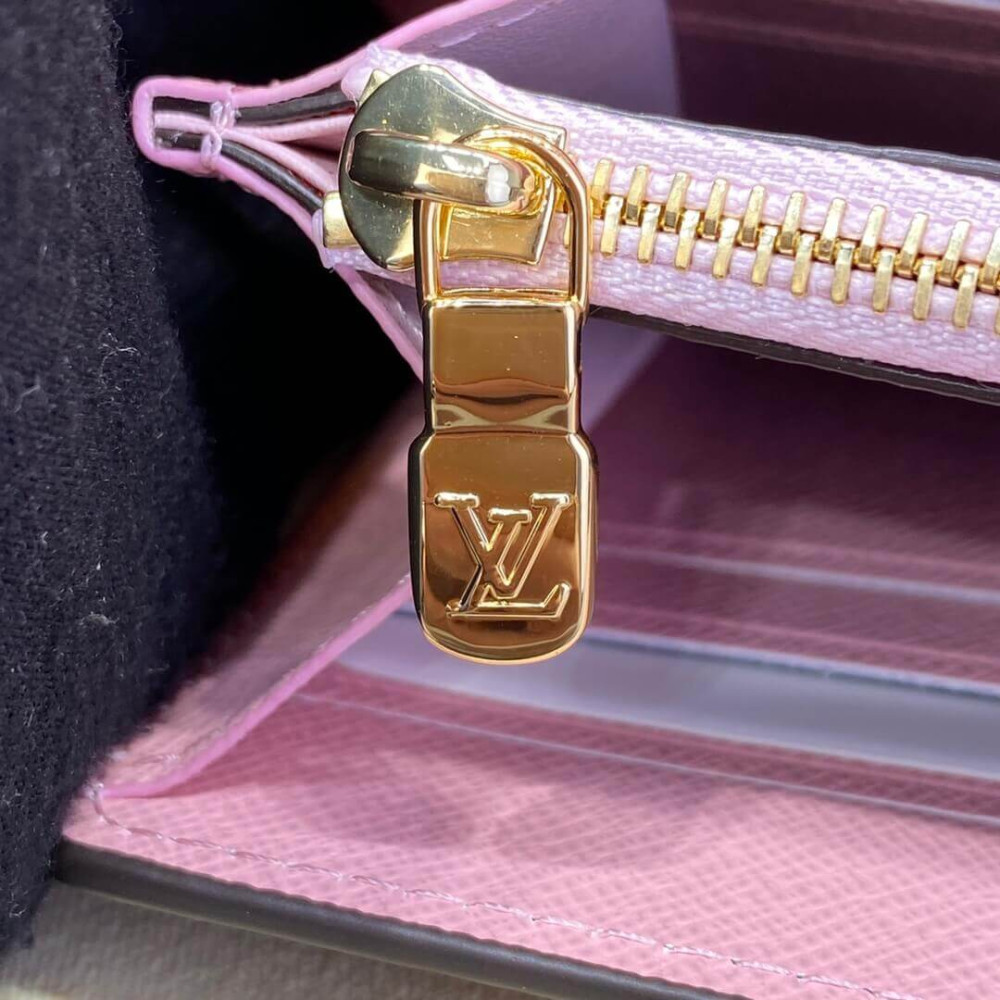 Louis Vuitton Vivienne Sailing Damier Ebene Sarah Wallet Pink N40722