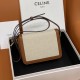 Celine Teen Triomphe Bag In Textile and Calfskin Natural/Tan 188423