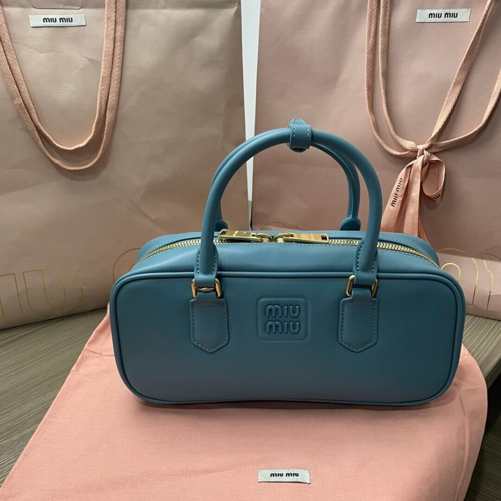 Miu Miu Arcadie Leather Bag 5BB148 Marina Blue