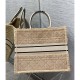 Christian Dior Large Book Tote Beige Cannage Shearling M1286