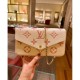 Louis Vuitton Monogram Empreinte Leather Pochette Felicie M82047 Creme/Pink