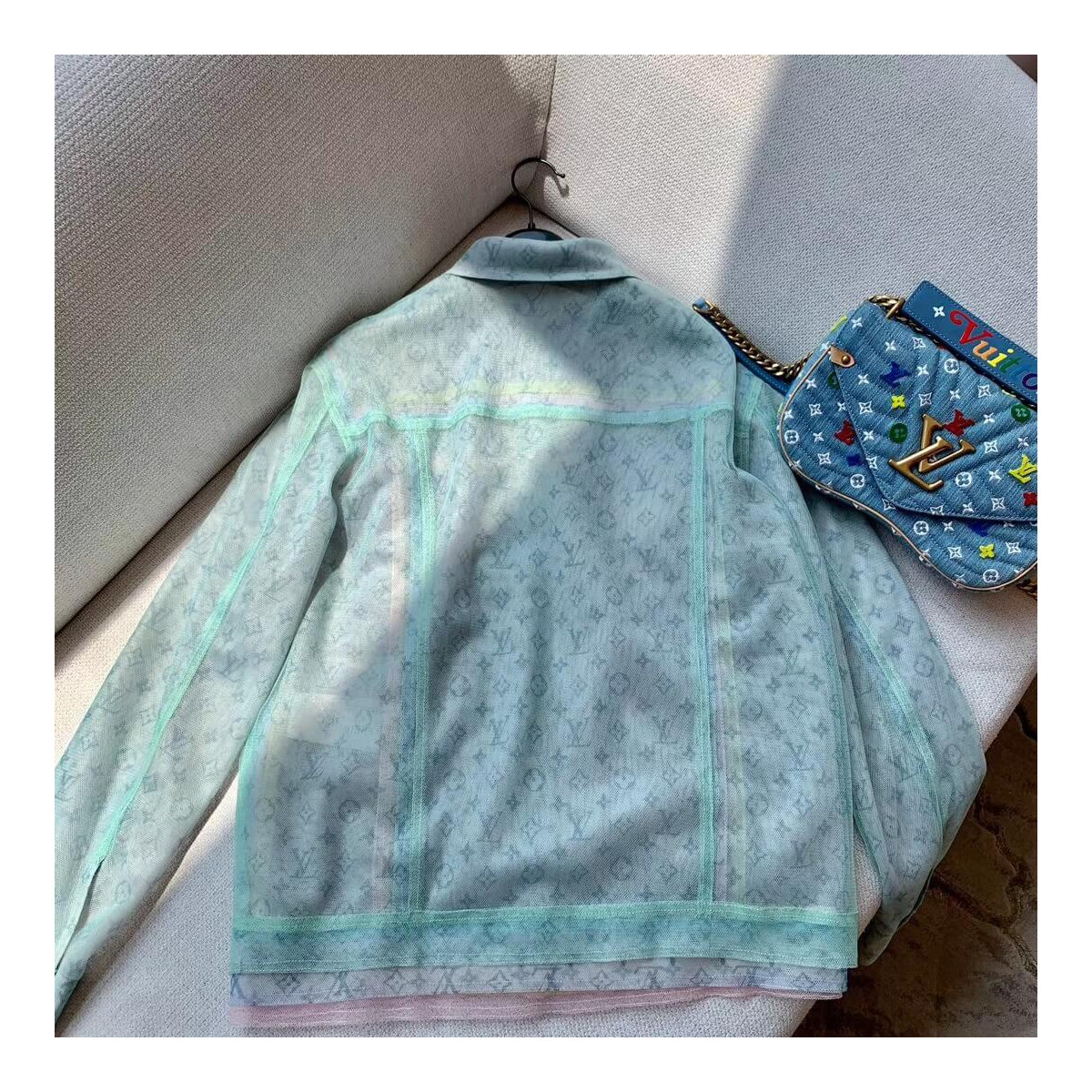 Louis Vuitton Multicolor Tulle Denim Jacket 1A7QFY