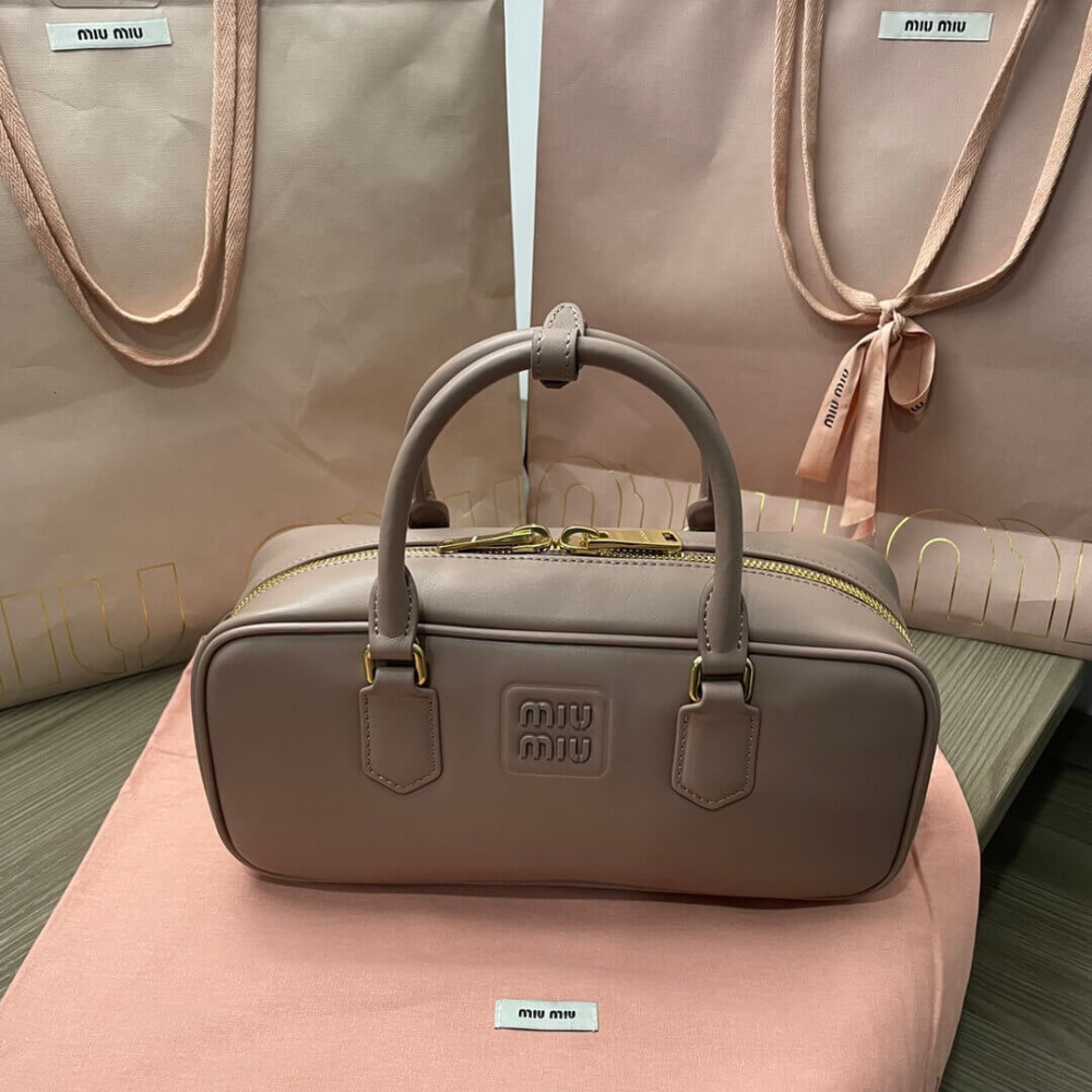 Miu Miu Arcadie Leather Bag 5BB148 Cameo